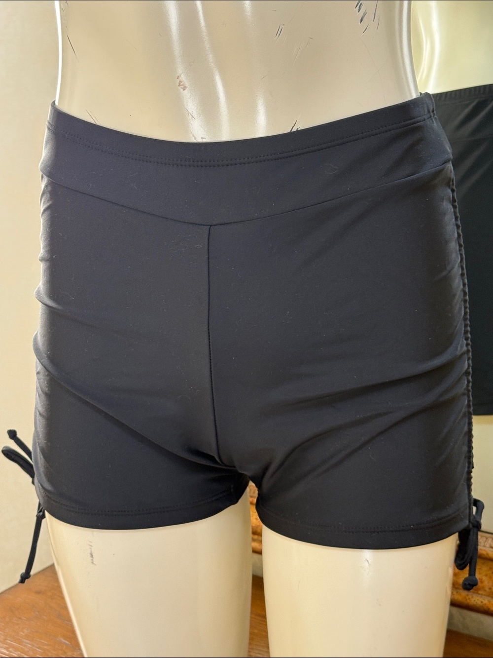 NWOT- Yonique Women's Black Swim Shorts - Versatile Active Fit. Size S.